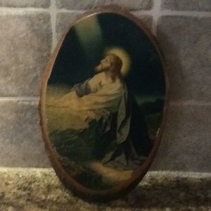 Vintage Jesus on Wood slice